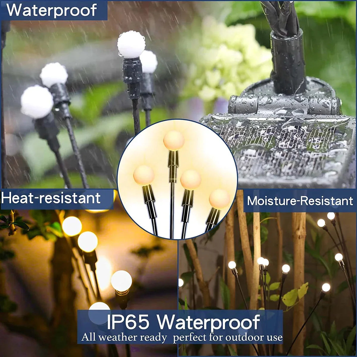 Waterproof Solar Powered Firefly Light